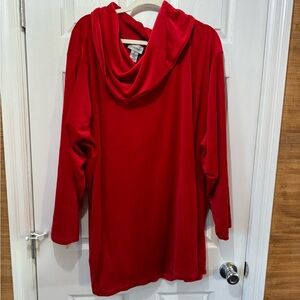 Catherines Cowl-neck Red Women's Stretch Sweater